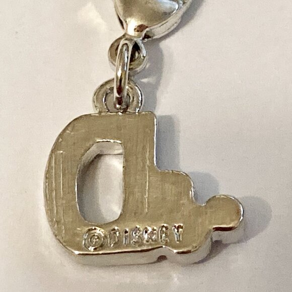 Vintage Disney Pink Crystal Mickey Mouse Ears Charm Clip On Initial Letter D - Picture 8 of 10